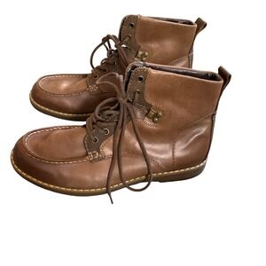 GBX Layne Moc Toe Boots Mens 9.5 Brown Leather Lace Up Work Casual